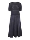 Peserico Women Two-tone Dress In Pure Cotton With Micro Sequins In Black