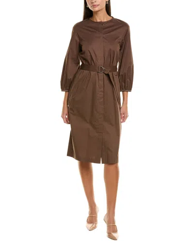 Peserico Midi Dress In Brown