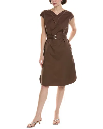 Peserico Midi Dress In Brown