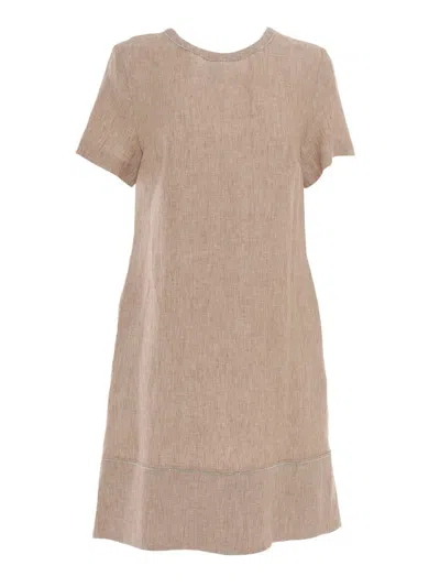 Peserico Midi Dress In Beige