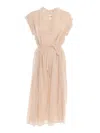 Shop Peserico Midi Dress In Beige
