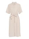 Peserico Cream Midi Dress In Beige