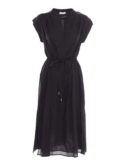 Peserico Tie-up Mini Dress In Blue