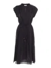 Peserico Tie-up Mini Dress In Black