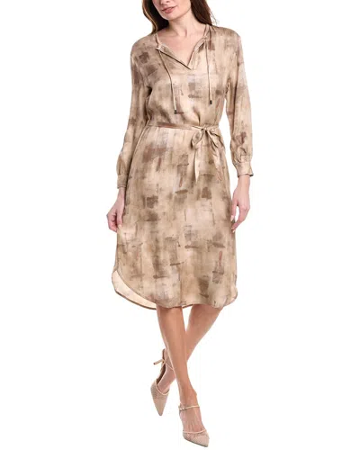 Peserico Midi Dress In Brown