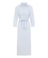 Peserico Chemisier Linen Midi Shirt Dress In Lightblue