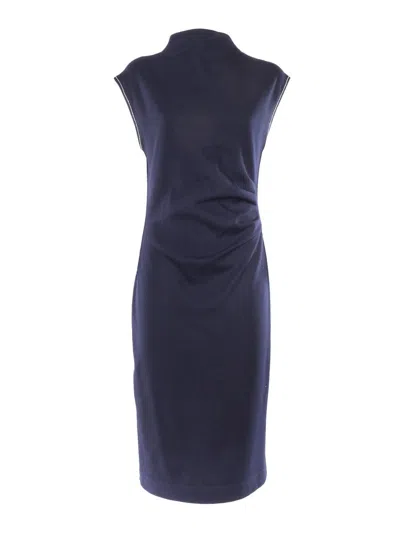 Peserico Midi Dress In Blue