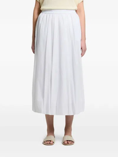 Peserico Midi Elasticated-waistband Pleated Skirt In White