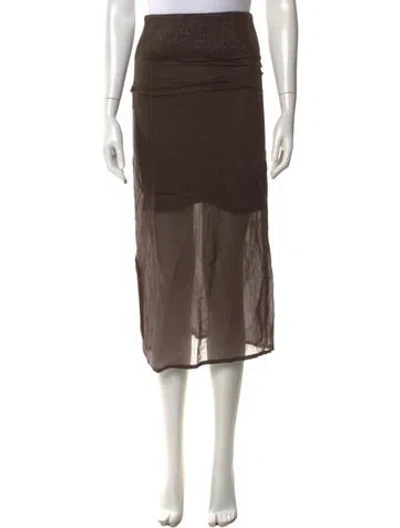 Pre-owned Peserico Midi Length Skirt W/ Tags In Brown