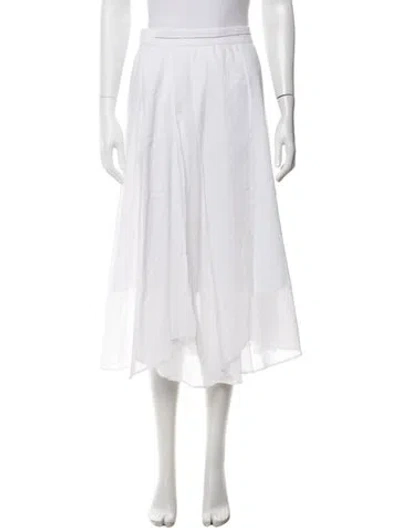 Pre-owned Peserico Midi Length Skirt In White