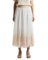 Peserico Pleated Voile Midi Skirt In Cloud White