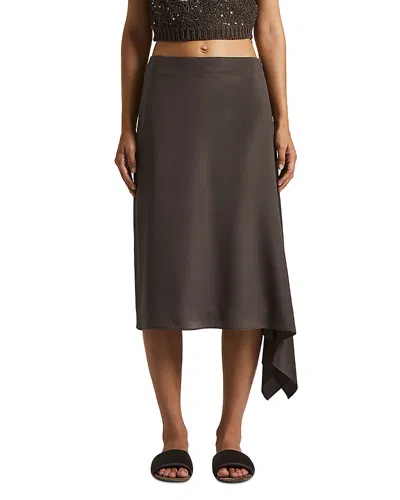 Peserico Midi Skirt In Ebony