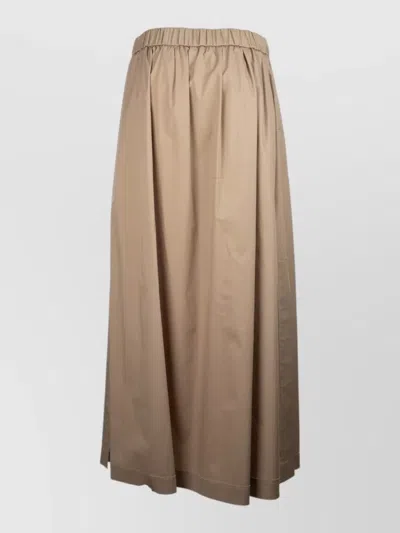 Peserico Midi Skirt Flared Shape Soft Movement In Brown