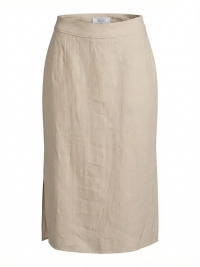 Peserico Side-slit Skirt In Brown