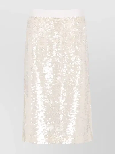PESERICO MIDI SKIRT WITH SEQUINS AND SIDE VENT