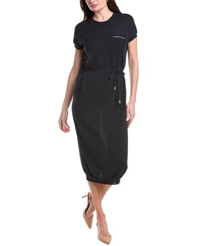 Peserico Midi T-shirt Dress In Black