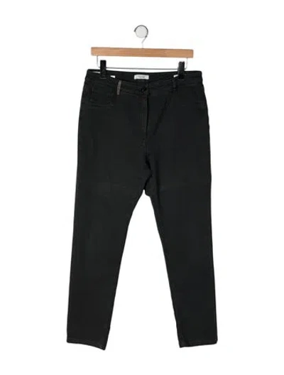 Pre-owned Peserico Mid-rise Straight Leg Jeans In Gray