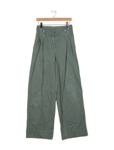 Pre-owned Peserico Mid-rise Wide Leg Jeans In Green