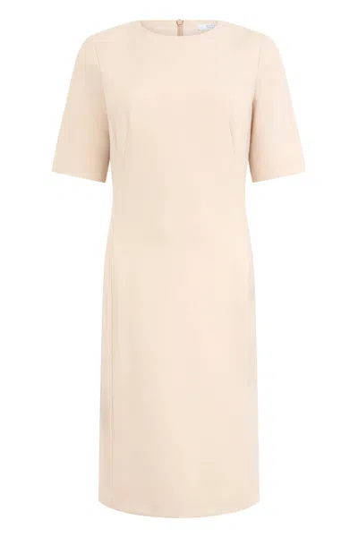 Peserico Minimal Dress In Sandy Color With Versatile Design. In Neutral