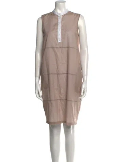 Pre-owned Peserico Mock Neck Knee-length Dress In Neutral