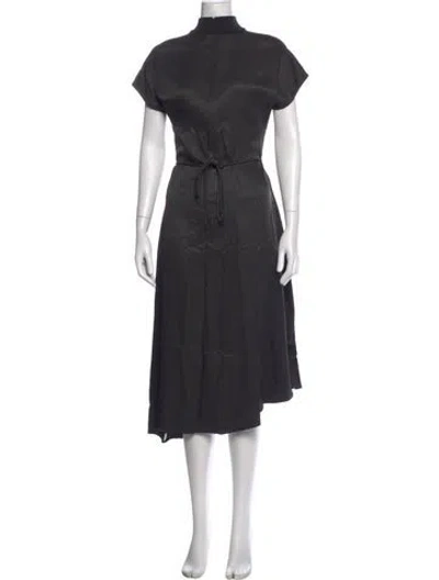 Pre-owned Peserico Mock Neck Midi Length Dress In Gray
