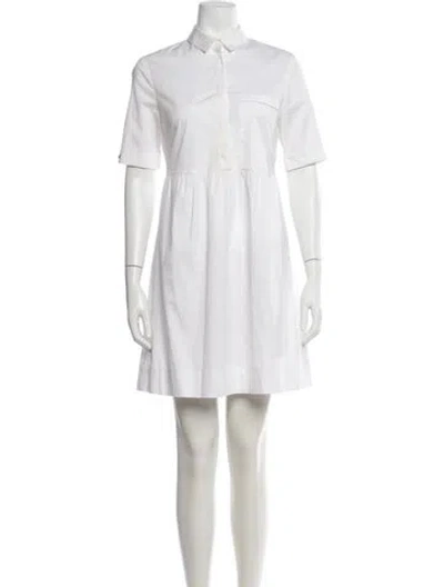 Pre-owned Peserico Mock Neck Mini Dress In White