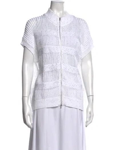 Pre-owned Peserico Mock Neck Sweater W/ Tags In White