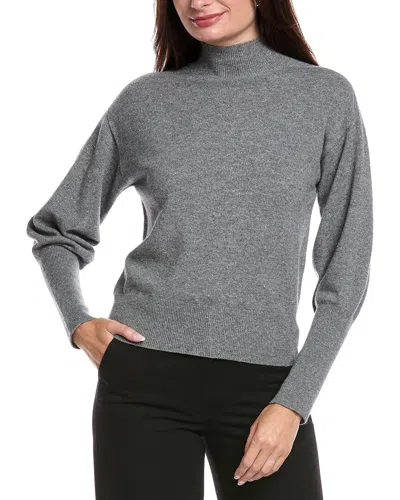Peserico Mock Neck Wool & Cashmere-blend Sweater In Gray
