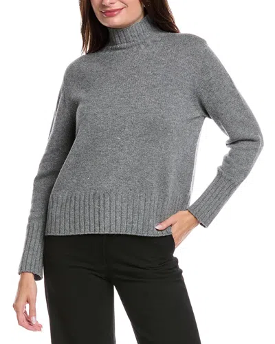 Peserico Mock Neck Wool & Cashmere-blend Sweater In Gray