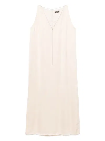 Peserico Monili-chain Detailed Midi Dress In Neutrals