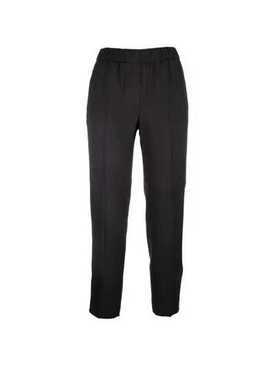 Peserico Monili-chain Elasticated-waist Trousers In Black