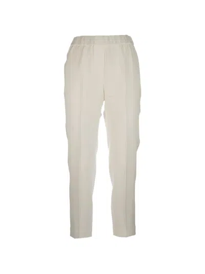 Peserico Monili-chain Elasticated-waist Trousers In Neutral