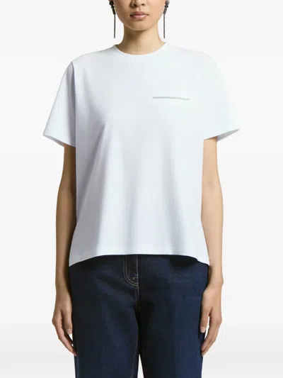 Peserico Monili-embellished T-shirt In White