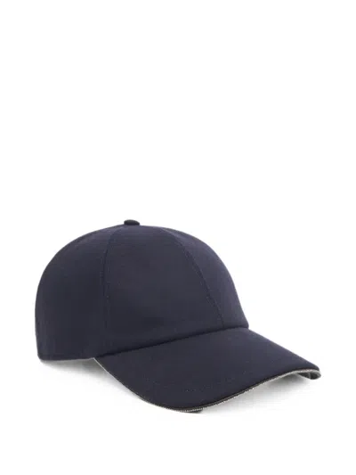 Peserico Monili-trim Panelled Baseball Cap In Blue