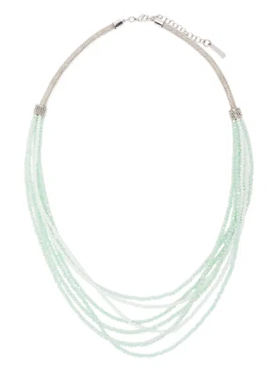 Peserico Multi-chain Micro-crystal Necklace In Silver
