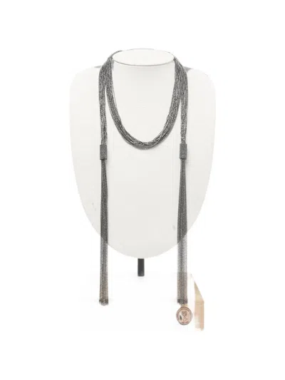 Peserico Multi-strand Tassel Necklace In Silver