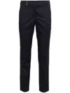 Peserico Tailored Navy Blue Trousers With Embossed Finish In Blue