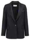 Peserico Lurex Single-breasted Blazer Blazer And Suits Blue In Black