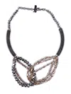 Peserico Crystal-beaded Two-tone Necklace In Metallic