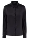 Peserico Silk Crepe Shirt In Night Blue