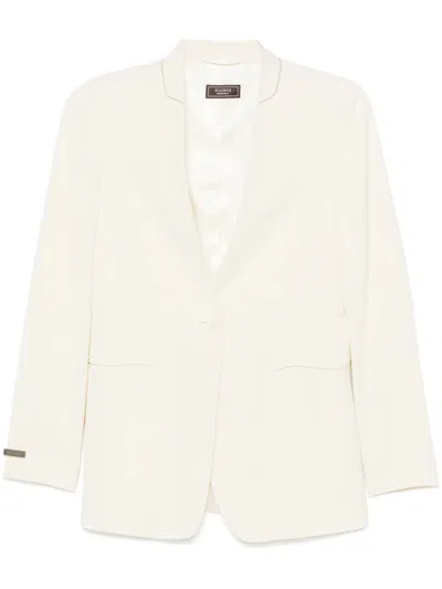 Peserico No-collar Blazer In Neutrals