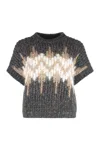 Peserico Norwegian Sweater In Alpaca Blend In Gray
