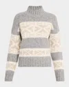 Peserico Norwegian Wool And Alpaca Mouliné Sweater In Gray