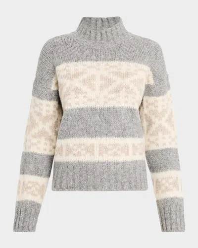 Peserico Norwegian Wool And Alpaca Mouliné Sweater In Gray