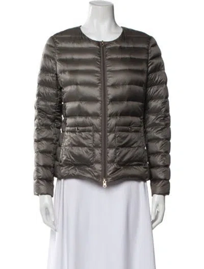 Pre-owned Peserico Nylon Down Jacket In Gray