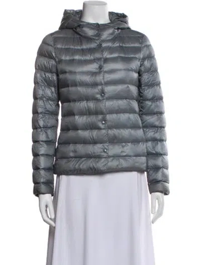 Pre-owned Peserico Nylon Down Jacket In Gray