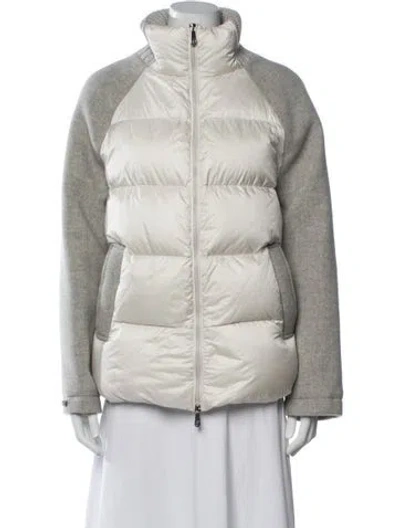 Pre-owned Peserico Nylon Down Jacket In Grey