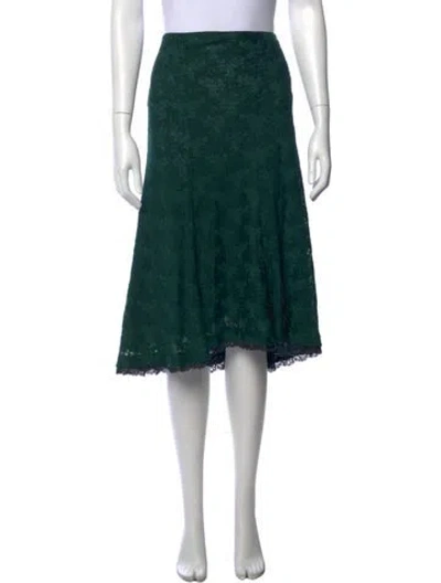 Pre-owned Peserico Nylon Midi Length Skirt In Green