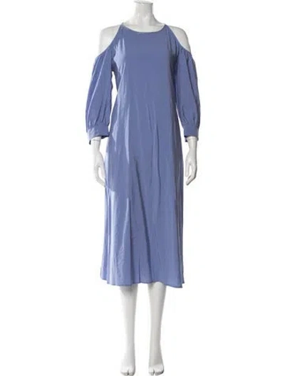 Pre-owned Peserico Off-the-shoulder Midi Length Dress In Purple