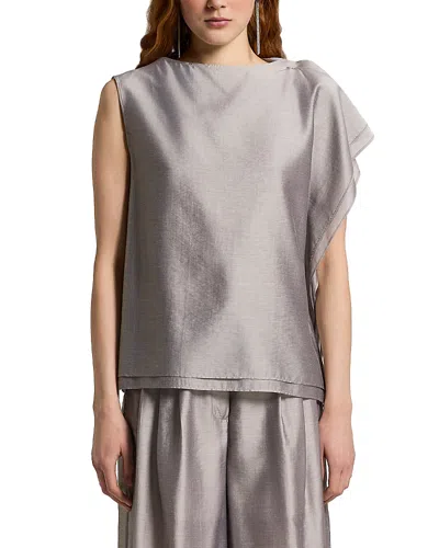 Peserico One Sleeve Blouse In Gray